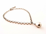Hõbedane pärl lühikese ketiga